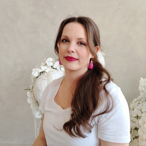 Kis Csepp selyemfüli - Pink - ékszer - fülbevaló - lógó csepp fülbevaló - Meska.hu