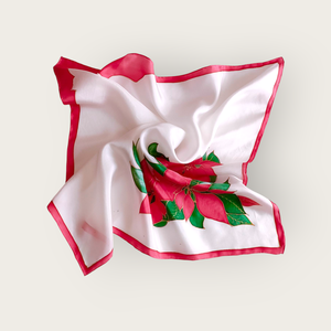 Mikulásvirág selyemkendő  - ruha & divat - sál, sapka, kendő - kendő - Meska.hu