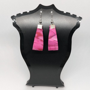 Kis Csepp selyemfüli - Pink, Ékszer, Fülbevaló, Lógó csepp fülbevaló, Selyemfestés, Ékszerkészítés, MESKA