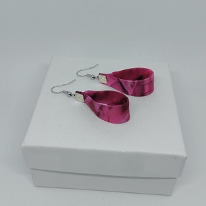 Kis Csepp selyemfüli - Pink - ékszer - fülbevaló - lógó csepp fülbevaló - Meska.hu