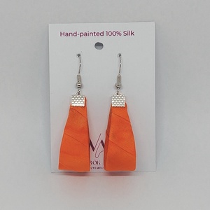 Kis Csepp selyemfüli - Narancs  - ékszer - fülbevaló - lógó csepp fülbevaló - Meska.hu
