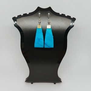 Kis Csepp selyemfüli - Türkiz, Ékszer, Fülbevaló, Lógó csepp fülbevaló, Selyemfestés, Ékszerkészítés, MESKA