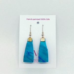 Kis Csepp selyemfüli - Türkiz - ékszer - fülbevaló - lógó csepp fülbevaló - Meska.hu