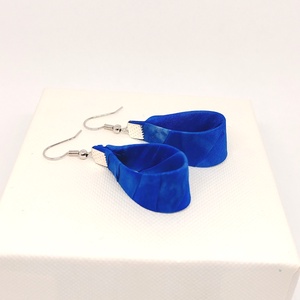 Kis Csepp selyemfüli - Sötétkék  - ékszer - fülbevaló - lógó csepp fülbevaló - Meska.hu