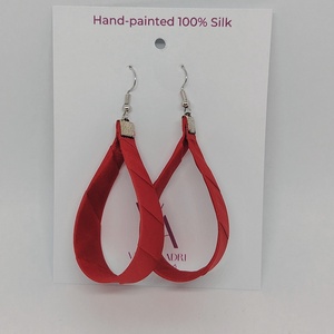 Nagy Csepp selyemfüli - Piros  - ékszer - fülbevaló - lógó csepp fülbevaló - Meska.hu