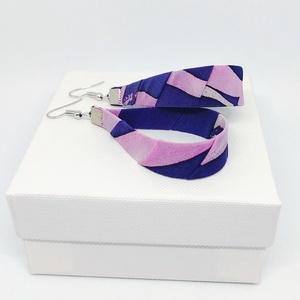 Nagy Csepp selyemfüli - Lila-rózsaszín  - ékszer - fülbevaló - lógó csepp fülbevaló - Meska.hu