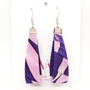 Nagy Csepp selyemfüli - Lila-rózsaszín  - ékszer - fülbevaló - lógó csepp fülbevaló - Meska.hu