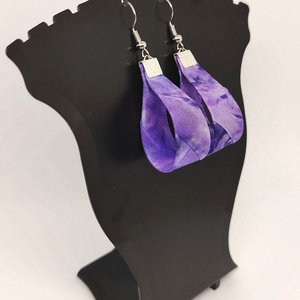 Kis Csepp selyemfüli - Lila , Ékszer, Fülbevaló, Lógó csepp fülbevaló, Selyemfestés, Ékszerkészítés, MESKA