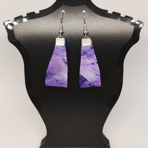 Kis Csepp selyemfüli - Lila  - ékszer - fülbevaló - lógó csepp fülbevaló - Meska.hu