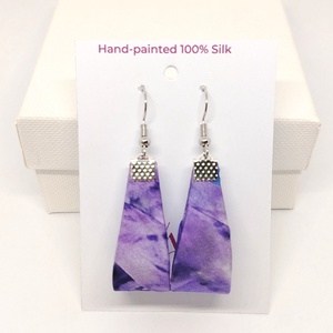 Kis Csepp selyemfüli - Lila  - ékszer - fülbevaló - lógó csepp fülbevaló - Meska.hu