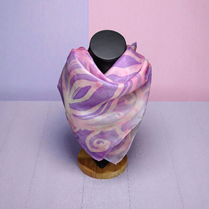 Lila selyemkendő - Nyár , Ruha & Divat, Sál, Sapka, Kendő, Kendő, Selyemfestés, Festészet, MESKA