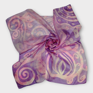 Lila selyemkendő - Nyár  - ruha & divat - sál, sapka, kendő - kendő - Meska.hu