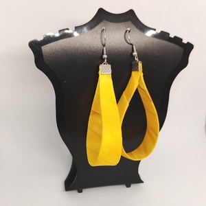 Nagy Csepp selyemfüli - Napsárga , Ékszer, Fülbevaló, Lógó csepp fülbevaló, Selyemfestés, Ékszerkészítés, MESKA