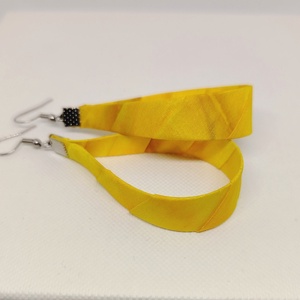 Nagy Csepp selyemfüli - Napsárga  - ékszer - fülbevaló - lógó csepp fülbevaló - Meska.hu