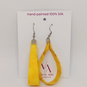 Nagy Csepp selyemfüli - Napsárga  - ékszer - fülbevaló - lógó csepp fülbevaló - Meska.hu
