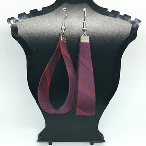 Nagy Csepp selyemfüli - Csíkos , Ékszer, Fülbevaló, Lógó csepp fülbevaló, Selyemfestés, Ékszerkészítés, MESKA