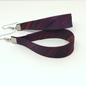 Nagy Csepp selyemfüli - Csíkos  - ékszer - fülbevaló - lógó csepp fülbevaló - Meska.hu