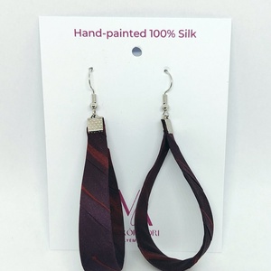 Nagy Csepp selyemfüli - Csíkos  - ékszer - fülbevaló - lógó csepp fülbevaló - Meska.hu