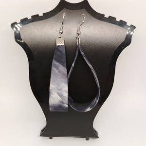 Nagy Csepp selyemfüli - Márvány  - ékszer - fülbevaló - lógó csepp fülbevaló - Meska.hu