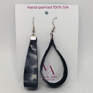 Nagy Csepp selyemfüli - Márvány  - ékszer - fülbevaló - lógó csepp fülbevaló - Meska.hu