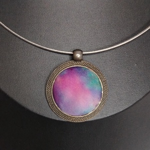 Selyem medál - Űrköd - Meska.hu