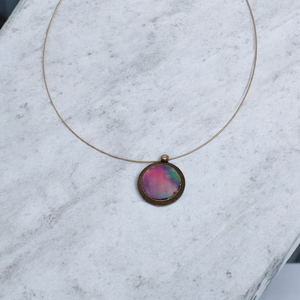 Selyem medál - Űrköd - ékszer - nyaklánc - medál - Meska.hu