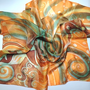 Űrvirág selyemkendő - ősz  - Meska.hu