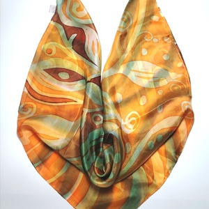 Űrvirág selyemkendő - ősz  - ruha & divat - sál, sapka, kendő - kendő - Meska.hu