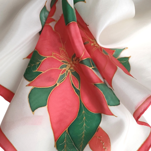 Mikulásvirág selyemkendő  - Meska.hu