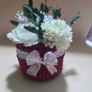 Horgolt kosár dekoráció  - Meska.hu