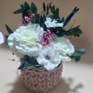 Horgolt kosár dekoráció  - otthon & életmód - dekoráció - asztal és polc dekoráció - könyvtámasz - Meska.hu