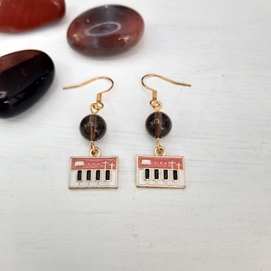 Zongora fülbevaló ásvány gyönggyel - ékszer - fülbevaló - lógó fülbevaló - Meska.hu