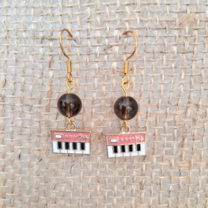 Zongora fülbevaló ásvány gyönggyel - ékszer - fülbevaló - lógó fülbevaló - Meska.hu