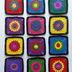 Színes nagyinégyzetek kreatív projektekhez, Kellékek & szerszámok, Dekorációs kellékek, Egyéb kellékek, Horgolás, MESKA