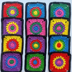 Színes nagyinégyzetek kreatív projektekhez - kellékek & szerszámok - dekorációs kellékek - egyéb kellékek - Meska.hu