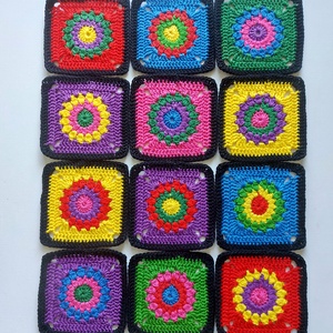 Színes nagyinégyzetek kreatív projektekhez - kellékek & szerszámok - dekorációs kellékek - egyéb kellékek - Meska.hu