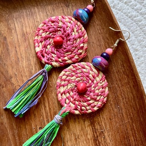 Kerek fülbevaló - ékszer - fülbevaló - lógó fülbevaló - Meska.hu