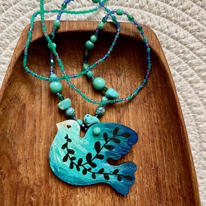 Madaras nyaklánc, Ékszer, Nyaklánc, Gyöngyös nyaklánc, Ékszerkészítés, Gyöngyfűzés, gyöngyhímzés, MESKA