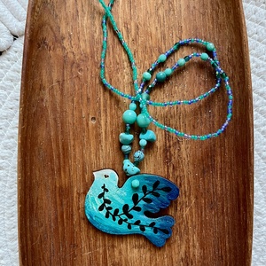 Madaras nyaklánc - ékszer - nyaklánc - gyöngyös nyaklánc - Meska.hu