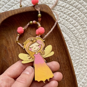 Tündér nyaklánc, Ékszer, Nyaklánc, Gyöngyös nyaklánc, Ékszerkészítés, Gyöngyfűzés, gyöngyhímzés, MESKA