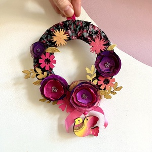 Édes mini koszorú - otthon & életmód - virágdekoráció - virágdíszek - dekor koszorúk, kopogtatók - Meska.hu