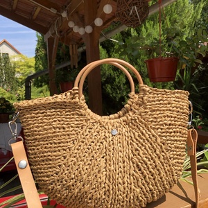 Raffia táska - bőrpánt nélkül , Táska & Tok, Kézitáska & válltáska, Kézitáska, Horgolás, MESKA