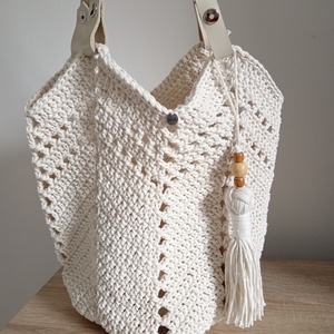 Horgolt tulipán táska , Táska & Tok, Kézitáska & válltáska, Nagy pakolós táska, Horgolás, MESKA