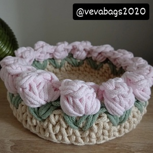 Tulipános kosár - ünnepi díszek, dekorációk - húsvéti díszek és dekorációk - húsvéti kosár - Meska.hu