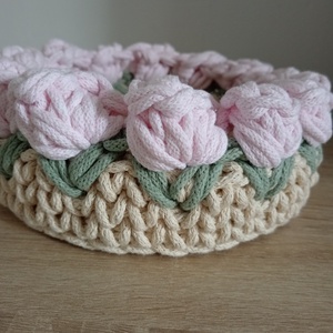 Tulipános kosár - ünnepi díszek, dekorációk - húsvéti díszek és dekorációk - húsvéti kosár - Meska.hu