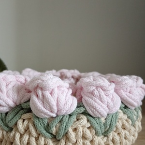 Tulipános kosár - ünnepi díszek, dekorációk - húsvéti díszek és dekorációk - húsvéti kosár - Meska.hu