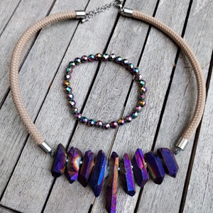 Szivárvány hematit és kvarc szett  - Meska.hu