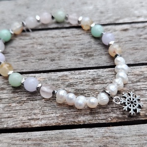 Karácsonyi ásványgyöngy karkötő  - ékszer - karkötő - gyöngyös karkötő - Meska.hu