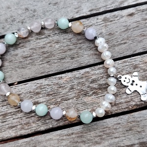 Karácsonyi ásványgyöngy karkötő  - ékszer - karkötő - gyöngyös karkötő - Meska.hu