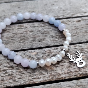 Karácsonyi ásványgyöngy karkötő  - ékszer - karkötő - gyöngyös karkötő - Meska.hu